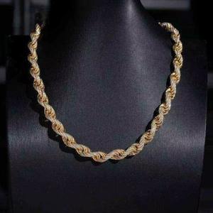 Oferta Especial: Cadena Cubana de 10mm con Aspecto de Diamante Chapado en Oro, Plata de Ley 925, Collar con Incrustaciones de Moissanita VVS, de Proveedor Indio - Product Image 3