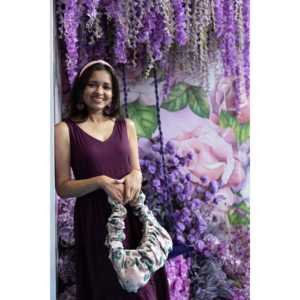 Vestido Largo Morado con Estampado de Remolacha, Transpirable y de Estilo Simple, Silueta Holgada, Talla XS, Cintura Natural, para Ocasiones Diarias - Product Image 2