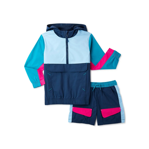 Women's Color Blocking Tracksuit Set Hooded Full Sleeve Sporty <b>Joggers</b> With Side Pockets Breathable Polyester Autumn Wear - Product Image 6