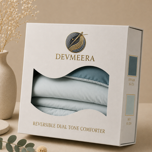 Lightweight 250 GSM Denim Sky Reversible Dual Tone Microfiber Comforter | Soft Everyday <b>Bedding</b> <b>Quilt</b> for Fresh Airy Bedroom Use - Product Image 4