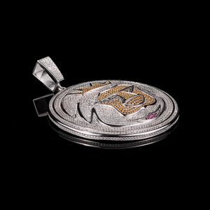 Pendentif Tête de Lion Couronnée en Argent 925 pour Homme, Plaqué Rhodium, Micro-Pavé de Moissanite, Style Hip Hop - Product Image 3