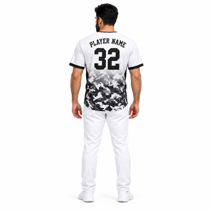 Maillot de baseball Mangoes Fashion pour homme, manches courtes, boutons sur le devant, imprimé camouflage, 100% polyester, respirant, vêtements de sport - Product Image 3