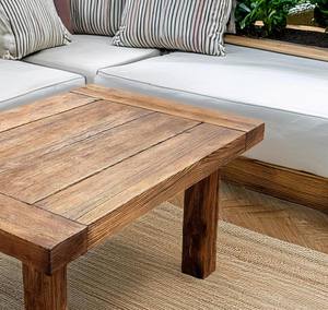โต๊ะกาแฟไม้เนื้อแข็งทรงสี่เหลี่ยมปี 2026 พร้อมท็อปไม้หนา โครงสร้างแข็งแรง ขาไม้ทรงบล็อก และพื้นผิวแบบธรรมชาติสำหรับห้องนั่งเล่น - Product Image 2