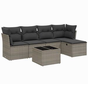 Conjunto de Sofás Modulares Grandes de Ratán PE Gris para Jardín, Colección Premium de Muebles Modulares para Exteriores - Product Image 2