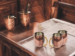 Ensemble de tasses en cuivre martelé Ruby Frontier, tasses à boisson réutilisables, mugs à cocktail haut de gamme, durables pour le service - Product Image 3