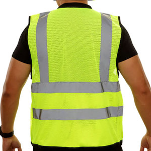 Chaleco de Seguridad Reflectante de Alta Visibilidad en Dos Tonos para Construcción Nocturna y Ciclismo, Chaquetas de Poliéster para Construcción, Logotipo Personalizable - Product Image 2