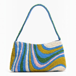 Bolso de hombro con cuentas y diseño a cuadros azules para mujer, bordado a mano, ideal para fiestas de verano, tipo clutch. - Product Image 4
