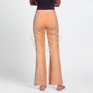 Pantalon évasé en cuir pour femme, taille élastique, sur mesure, haute qualité, respirant, idéal pour l'hiver - Product Image 3