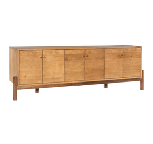 Aparador de TV de Diseño Premium de Mediados de Siglo, en Madera de Teca Natural, Mueble para Comedor, Bufetera, Consola Grande para Equipos Multimedia - Product Image 5