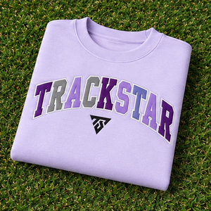 Sweat-shirt ras du cou oversize à manches longues pour femme, motif lettres universitaires multicolores lilas, avec logo personnalisé, vente en gros - Product Image 6