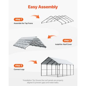 Robusto Carport in Metallo per Esterni 3,6x6m con Telaio in Acciaio Zincato e Tetto in Policarbonato, Rimovibile, per 2 Auto - Product Image 6