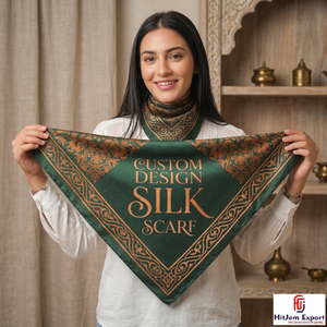 Foulard carré tendance imprimé sur mesure effet soie, châle de mode, fabricant et fournisseur de textiles OEM ODM à marque privée - Product Image 5