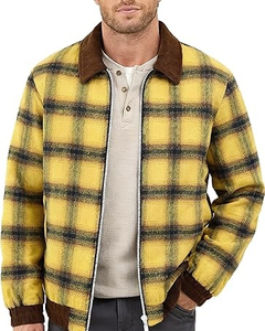 New Arrival Men's Varsity <b>Jacket</b> Patchwork Camouflage Plaid Hunting Front Chest Pocket Waterproof Breathable Faux Fur Lining - Product Image 4