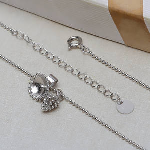 Collier en argent S925 avec pendentif en forme de cône de pin et support vide, bijoux fins à faire soi-même, accessoires pour perles 10-13, 3866 - Product Image 5