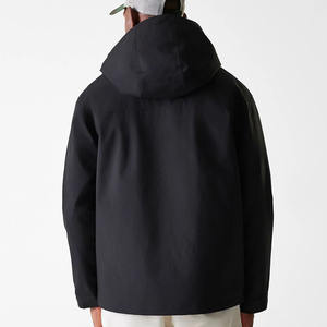 Veste unisexe noire vintage avec col montant, gilet matelassé en losanges amovible à l'intérieur, écologique, imperméable et coupe-vent - Product Image 2