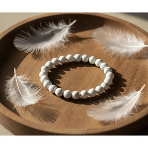 Wholesale Handcrafted Bohemian Style Howlite Patience <b>Bracelet</b> Natural Howlite Beaded <b>Healing</b> Crystal <b>Bracelet</b> From India - Product Image 5