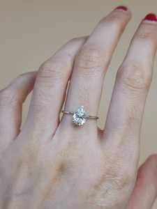 Anillo de Diamante Cultivado en Laboratorio de 1 Quilate en Oro de 14K para Mujer |   Anillo de Compromiso y Boda de Lujo |   Elegante Joyería Nupcial - Product Image 1