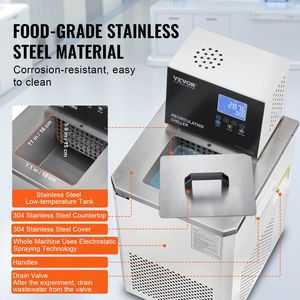 เครื่องทำความเย็นแบบปั๊มหมุนเวียนในห้องปฏิบัติการอุณหภูมิต่ำ 6 ลิตร -4 ถึง 212 องศาฟาเรนไฮต์ พร้อมจอ LCD สำหรับห้องปฏิบัติการ - Product Image 6