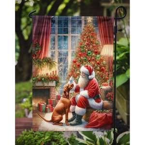 Vizsla Santa Claus Bandera de jardín multicolor Patio Obra DE ARTE Patio Camas de flores Buzón decorativo Banner Tamaño de patio - Product Image 3