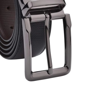 Ceinture pour homme en cuir de vachette véritable, couleur unie, boucle à ardillon, design tendance, sur mesure, dernière collection. - Product Image 4