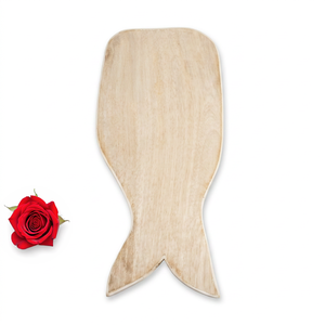 Tabla de cortar de madera con forma de hoja de arce hecha a mano, al por mayor, personalizada, con mango verde, tabla de servir de madera natural ecológica para - Product Image 1