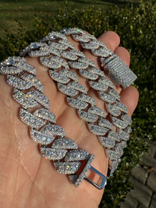 Rhodium Plated Cubic Zirconia <b>Choker</b> Necklace Link Chain Hip Hop Style Unisex Jewelry Party Fashion Chains Necklaces - Product Image 3