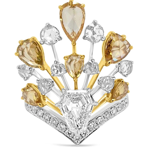 Women's 925 Silver <b>Cocktail</b> <b>Ring</b> With Pear Cut Diamond Heart Shape 18K <b>Gold</b> Plated Romantic Engagement <b>Ring</b> - Product Image 2