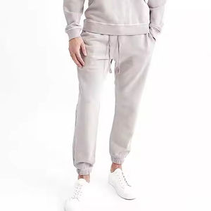 Survêtement en coton uni pour homme, col rond, manches longues, coupe classique, vêtements décontractés d'automne avec poches latérales, cordon de serrage à la taille - Product Image 5
