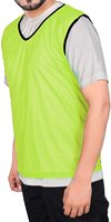 Gilet d'entraînement pour homme en maille verte polyester/coton, col en V, sans manches, respirant, séchage rapide, pour le football, le basketball, le volley-ball