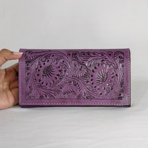 Cartera de Mano de Alta Gama para Mujer, 100% Cuero Genuino, Color Personalizado, Cierre de Botón, Antirrobo, para Pasaporte, a la Moda - Product Image 1