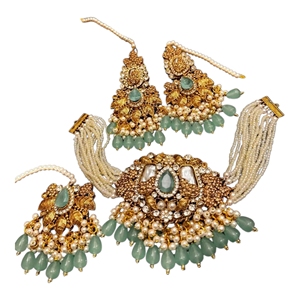 Collier à breloques en zircon en acier inoxydable plaqué or, tendance, pour mariage et fête, style antique traditionnel, designs personnalisés, prix de gros - Product Image 1