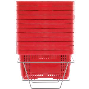 Set di 12 Cesti per la Spesa in Plastica Resistente da 24L, 42,48 x 29,53 x 22,51 cm, Portatili con Manico e Supporto - Product Image 1