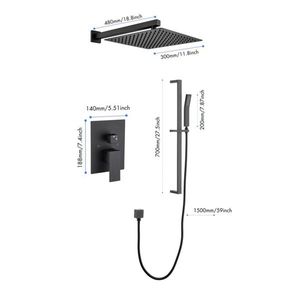 Set Doccia Monocomando Contemporaneo per Bagno, Finitura Nichel, Montaggio a Parete - Product Image 4