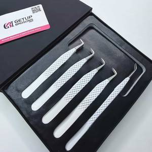 45/90 Professional Eyelash Extension Tweezers Set Anti Slip Stainless Steel Volume Lash Tweezers Custom Logo Color Anti-Magnet - Product Image 1