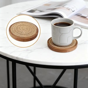 Natural Wooden <b>Coaster</b> <b>Set</b> Rustic Beverage <b>Coasters</b> for Home Bar and Dining Table - Product Image 1