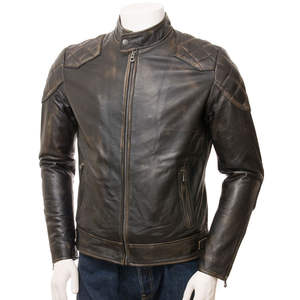 Veste en cuir décontractée classique inspirée des tendances du style américain, imperméable, pour homme, avec option de logo sur le devant - Product Image 3