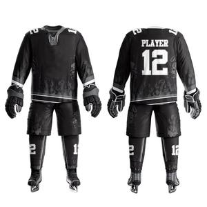 Conjunto de Uniforme Profesional de Hockey sobre Hielo con Detalles Bordados y Estampado por Sublimación |   Pantalones de Jersey Personalizados al por Mayor OEM - Product Image 1