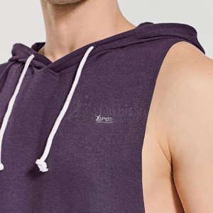 Vêtements de sport élégants, sweats à capuche sans manches en tissu léger, sweats à capuche sans manches coupe active - Product Image 5