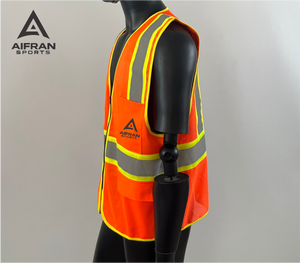 Chaleco de Seguridad de Alta Visibilidad Aifran con Logotipo Personalizado, Ropa de Trabajo Reflectante para la Construcción con Múltiples Bolsillos - Product Image 3