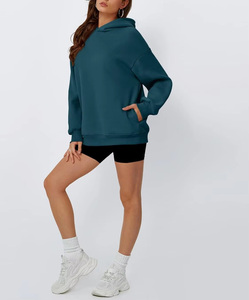 Sweat à capuche pour femme en polyester/coton de haute qualité, style oversize, tendance et cool, doublé à l'avant pour l'hiver et l'automne - Product Image 3