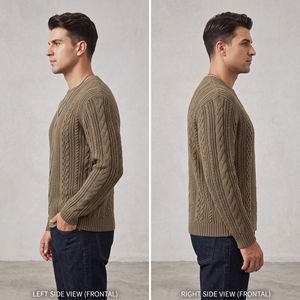 เสื้อสเวตเตอร์แขนยาวผู้ชายคุณภาพพรีเมียม ระบายอากาศได้ดี สีสันตามสั่ง แฟชั่นใหม่ แบรนด์ตามสั่ง เสื้อผ้าฤดูหนาว - Product Image 5