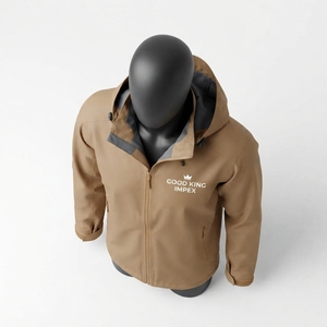 High Quality <b>Men</b> Winter Sporty Waterproof <b>Rain</b> <b>Jacket</b> Hooded <b>Lightweight</b> Packable Breathable Outdoor Front Logo - Product Image 3