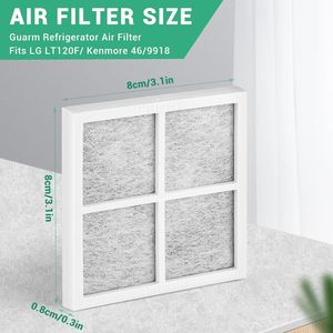 Paquete de 6 filtros de aire compatibles con LG LT120F para refrigerador Kenmore Elite, modelo de repuesto 469918 9918 ADQ73214402 ADQ73214403 - Product Image 2