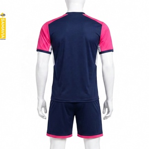 ชุดเสื้อฟุตบอลผู้ชาย SAMAVIA สีกรมท่า-ชมพู คอวี แขนสั้น ระบายเหงื่อได้ดี ทรงสปอร์ต พิมพ์ลายแบบซับลิเมชั่น - Product Image 2