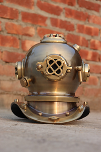 Casco de Buceo en Miniatura de 12 Pulgadas con Acabado Antiguo, Decoración Náutica para el Hogar, Réplica de Buzo de Aguas Profundas, Artículo Coleccionable Marítimo - Product Image 2