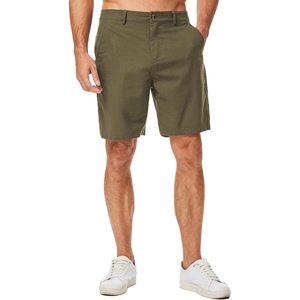 2025 hommes décontracté 8 \ "coton lin Shorts bouton taille été plage Shorts poches haute rue Style XS taille élastique tricoté - Product Image 1