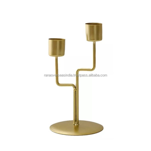 Latest Style High Quality Black & Gold Plated <b>Iron</b> Candle Stand Ideal for Elegant Home Decor & Celebrations at Competitive Price - Product Image 3