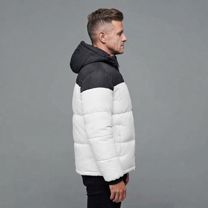 Hot Sale Custom Hooded <b>Waterproof</b> Breathable Puffer Jacket Men's Front Printed <b>Winter</b> Wear Padded <b>Coat</b> With Detachable Hood - Product Image 3