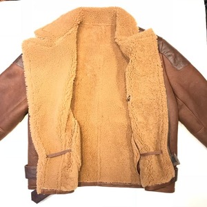 Luxury <b>Men's</b> Leather <b>Shearling</b> <b>Jacket</b> Premium Genuine Fur Winter Aviator Biker Coat Comfortable Stylish Outerwear Fit - Product Image 1