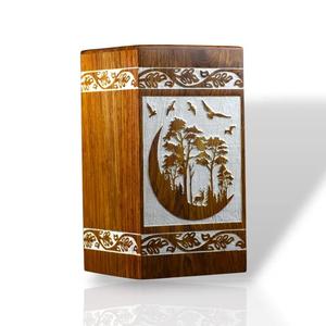 Urne funéraire artisanale en bois de rose, boîte en bois Arbre de Vie, urne artisanale - Product Image 2